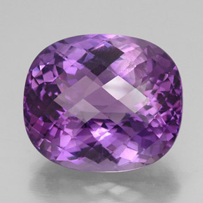Ametista naturale viola da 32,73 ct, taglio a cuscino, VVS-VS