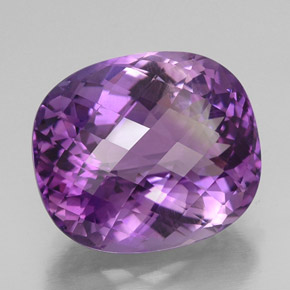 Ametista naturale viola da 32,73 ct, taglio a cuscino, VVS-VS
