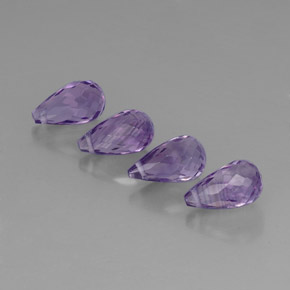 Ametista naturale viola da  ct, briolette, VVS-VS