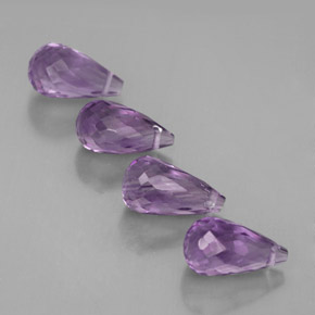 Ametista naturale viola da  ct, briolette, VVS-VS