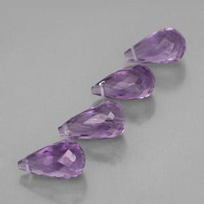 Ametista naturale viola da  ct, briolette, VVS-VS