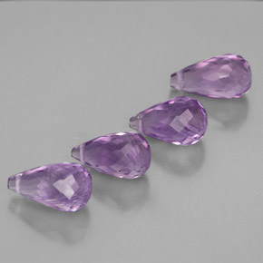 Ametista naturale viola da  ct, briolette, VVS-VS
