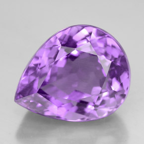 Ametista naturale viola da 7,40 ct, taglio a pera, VVS