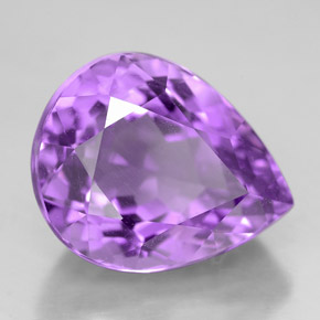 Ametista naturale viola da 7,40 ct, taglio a pera, VVS