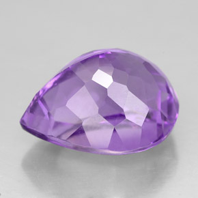 Ametista naturale viola da 7,40 ct, taglio a pera, VVS