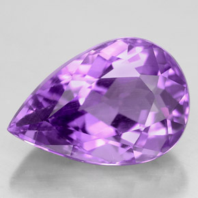 Ametista Viola naturale da 6.62 ct, Forma a pera, VVS
