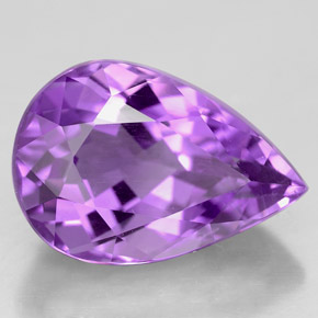 Ametista Viola naturale da 6.62 ct, Forma a pera, VVS
