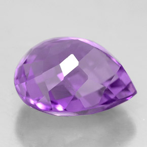 Ametista naturale viola da 6,77 ct, taglio a pera, VVS-VS