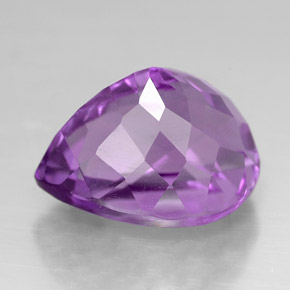 Ametista naturale viola da 6,31 ct, taglio a pera, VVS