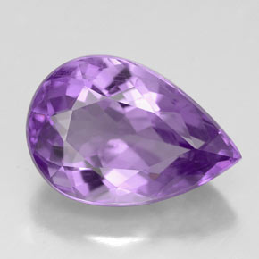 Ametista Viola naturale da 4.86 ct, Forma a pera, VVS-VS