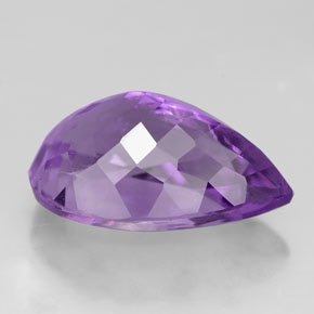 Ametista Viola naturale da 4.86 ct, Forma a pera, VVS-VS