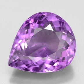 Ametista naturale viola da 6,41 ct, taglio a pera, VS