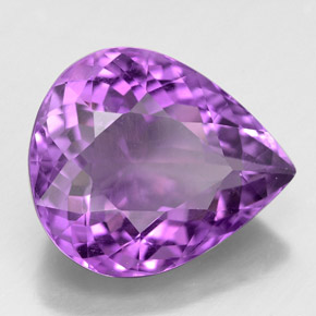 Ametista naturale viola da 6,41 ct, taglio a pera, VS