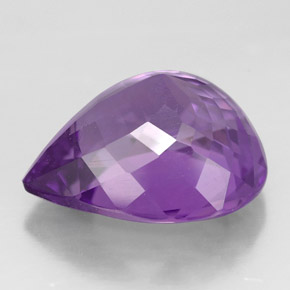 Ametista naturale viola da 6,41 ct, taglio a pera, VS