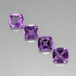 Ametista naturale viola da  ct, taglio a cuscino, VVS