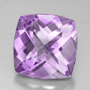Ametista viola naturale da 4,07 ct, taglio a cuscino, VVS