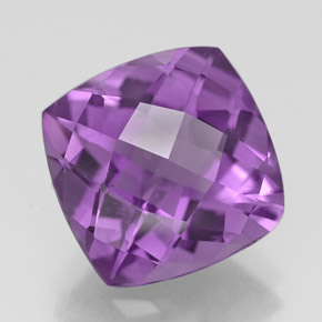 Ametista naturale viola da 3,42 ct, taglio a cuscino, VVS