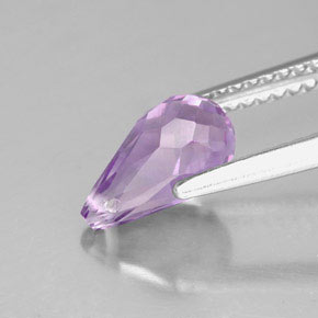 Ametista naturale viola da 1,37 ct, briolette, VVS-VS