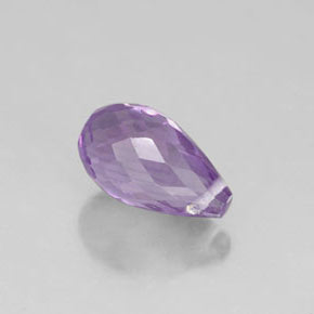 Ametista naturale viola da 1,37 ct, briolette, VVS