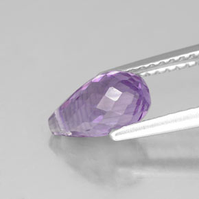 Ametista naturale viola da 1,37 ct, briolette, VVS