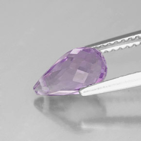 Ametista naturale viola da 1,41 ct, briolette, VVS-VS