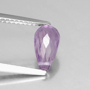 Ametista naturale viola da 1,28 ct, briolette, VVS