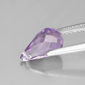Ametista naturale viola da 1,41 ct, briolette, VVS-VS