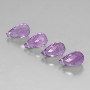 Ametista naturale viola da  ct, briolette, VVS-VS