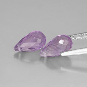 Ametista naturale viola da  ct, briolette, VVS-VS