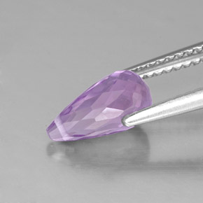 Ametista naturale viola da 1,38 ct, briolette, VS