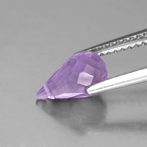 Ametista naturale viola da 1,35 ct, briolette, VS