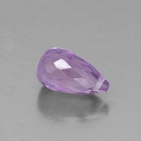 Ametista naturale viola da 1,53 ct, briolette, VS