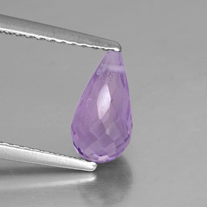 Ametista naturale viola da 1,32 ct, briolette, VS