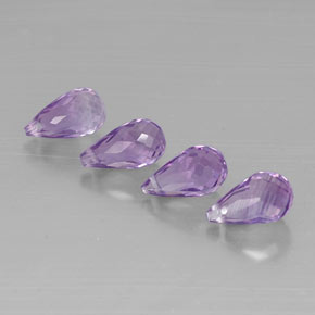 Ametista naturale viola da  ct, briolette, VVS-VS