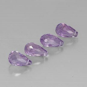 Ametista naturale viola da  ct, briolette, VVS-VS