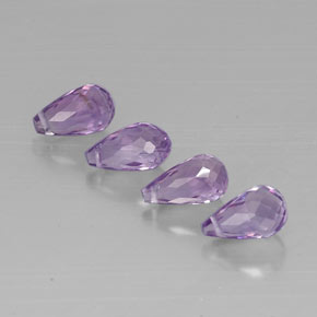 Ametista naturale viola da  ct, briolette, VVS-VS