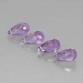 Ametista naturale viola da  ct, briolette, VVS-VS