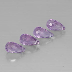 Ametista naturale viola da  ct, briolette, VVS-VS