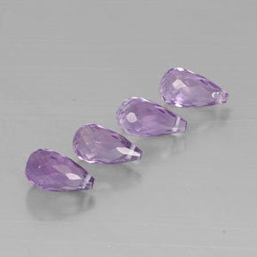 Ametista naturale viola da  ct, briolette, VVS-VS