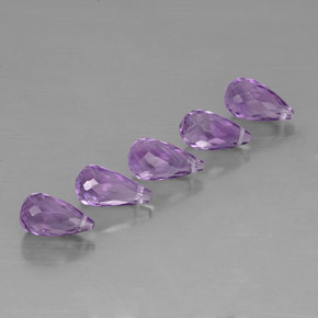 Ametista naturale viola da  ct, briolette, VVS-VS