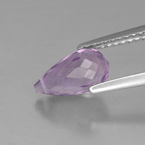 Ametista naturale viola da 1,42 ct, briolette, VVS-VS