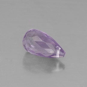 Ametista naturale viola da 1,30 ct, briolette, VVS-VS