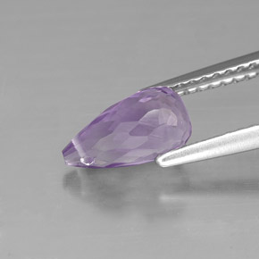 Ametista naturale viola da 1,30 ct, briolette, VVS-VS