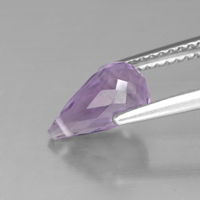 Ametista naturale viola da 1,40 ct, briolette, VVS-VS