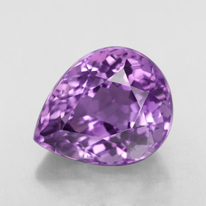 Ametista naturale viola da 6,85 ct, taglio a pera, VVS