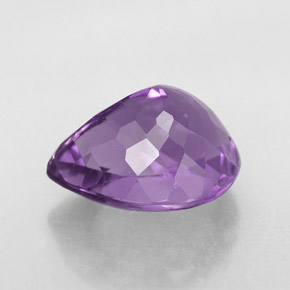 Ametista naturale viola da 6,85 ct, taglio a pera, VVS
