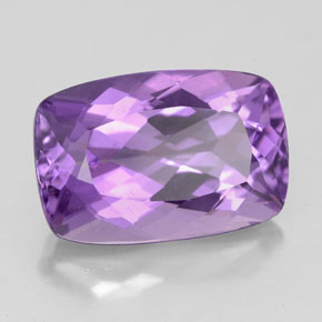 Ametista naturale viola da 4,93 ct, taglio a cuscino, VVS