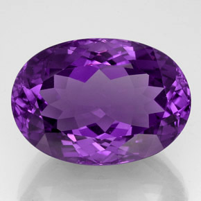 Ametista naturale viola da 54,73 ct, taglio ovale, IF