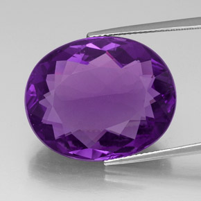 Ametista naturale viola da 30,82 ct, taglio ovale, VVS