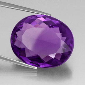 Ametista naturale viola da 30,82 ct, taglio ovale, VVS